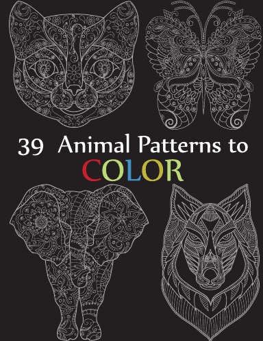 Adult Coloring Book- Stress Relieving Animal Pattern