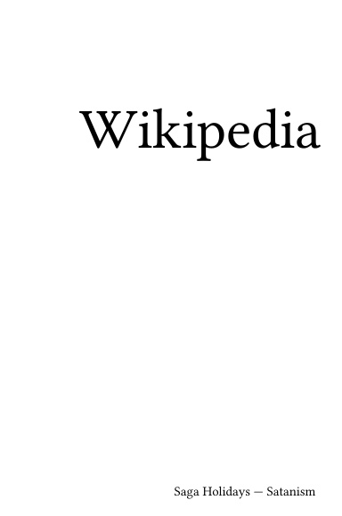 Table of Contents: Volume 0071, Saga Holidays --- Satanism