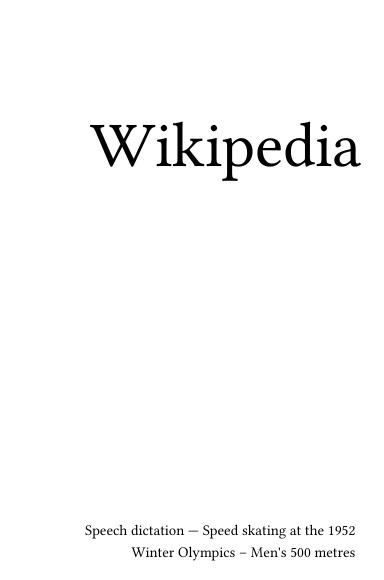 Volume 6327, Speech dictation --- Speed skating at the 1952 Winter Olympics – Men's 500 metres
