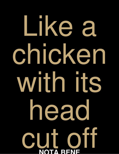 Like a chicken with its head cut off