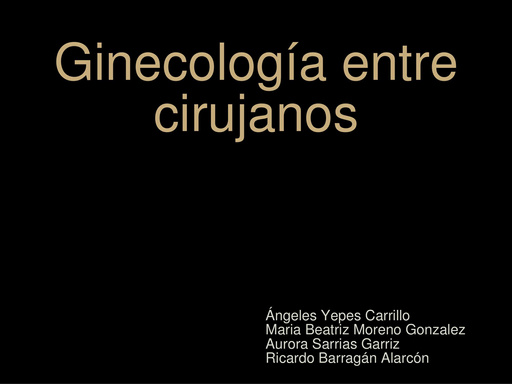Ginecología entre cirujanos