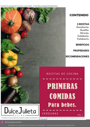 Recetario, Primeras comidas para bebes, Verduras