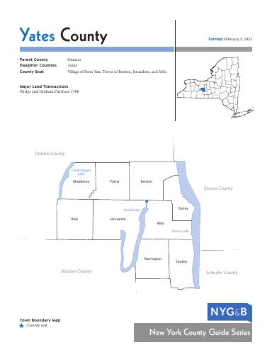 Yates County, New York Guide for Genealogists and Family Historians