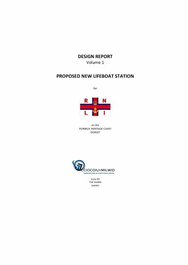 Purbeck Heritage Coast Lifeboat Station - design report (volume 1)