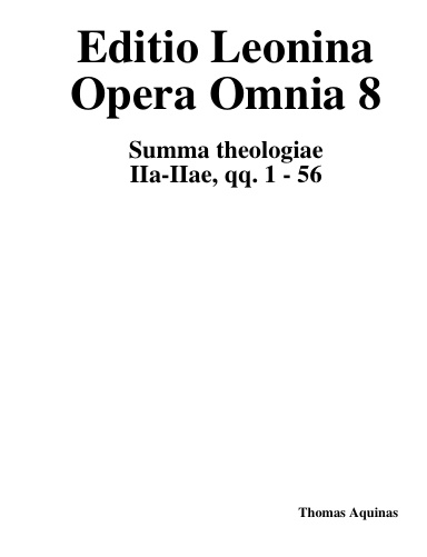Aquinas: Opera omnia 08