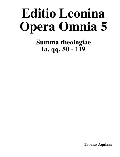 Aquinas: Opera omnia 05