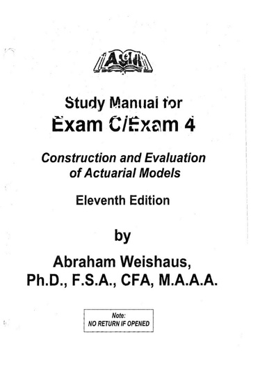 Actex C4 Study Manual