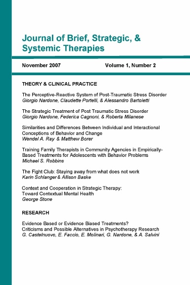 Journal of Brief, Strategic, and Systemic Therapies vol. 1, issue 2