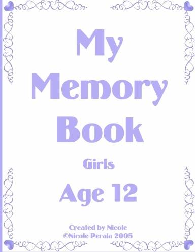 My Memory Book Age 12 Girls