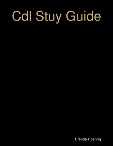 Cdl Study Guide