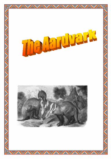 Animals of Africa - The Aardvark Fact & Note Book