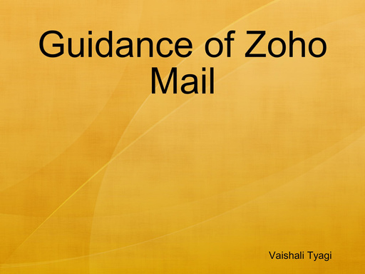 Guidance of Zoho Mail