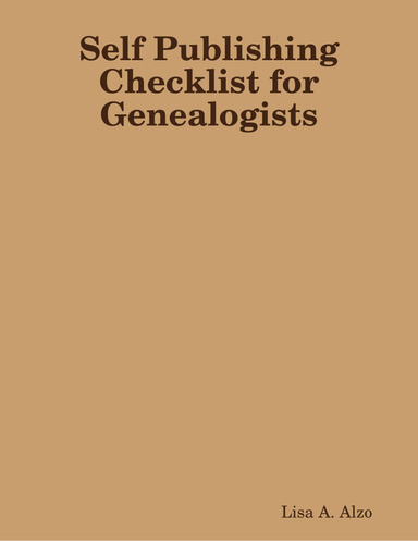 Self Publishing Checklist for Genealogists