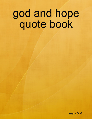 god and hope quote book