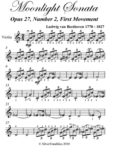 Moonlight Sonata 1st Mvt Easy Violin Sheet Music Pdf