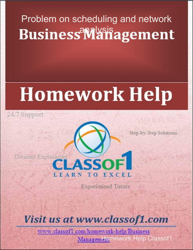 Problem on scheduling and network analysis