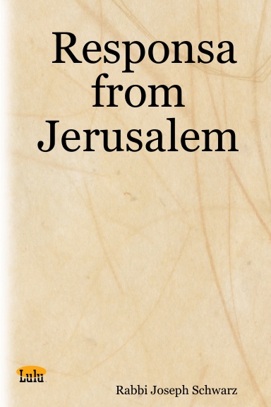 Responsa from Jerusalem