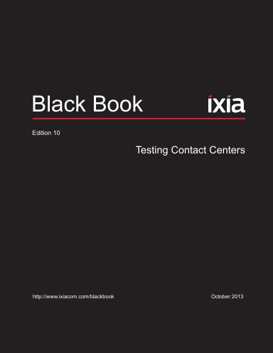 Black Book, Testing Contact Centers, Ed. 10, Paperback, Color