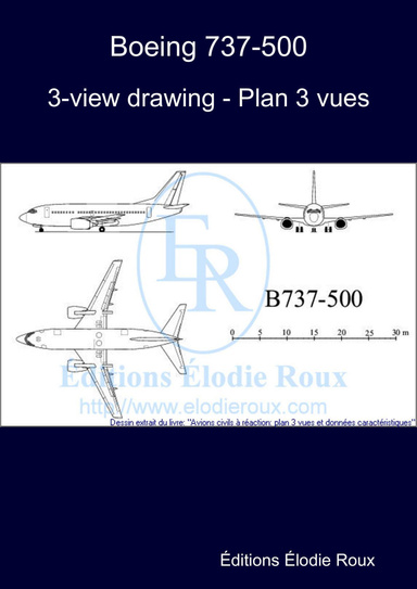 3-view drawing - Plan 3 vues - Boeing 737-500