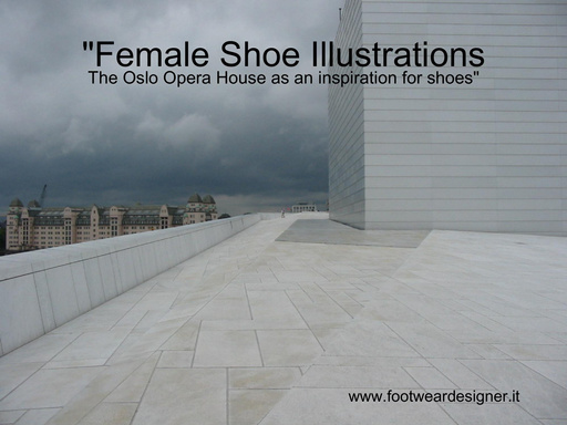 "Female Shoe Illustrations: The Oslo Opera House as an inspiration for shoes"