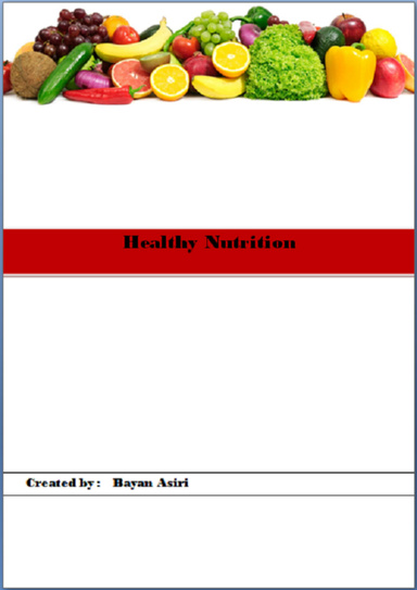 Healthy Nutrition