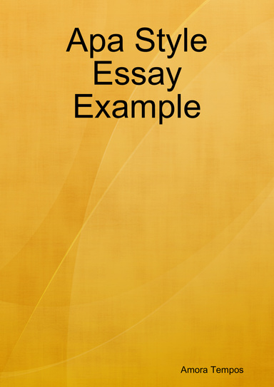 Apa Style Essay Example