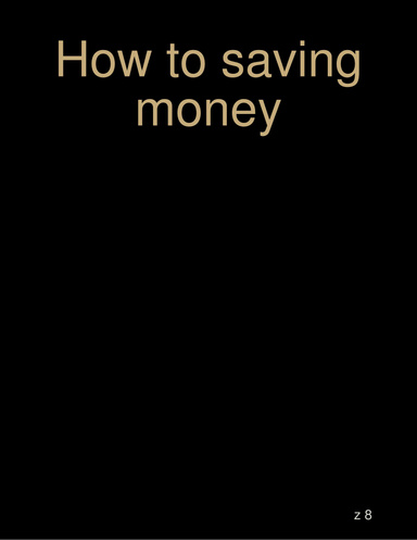 How to saving money