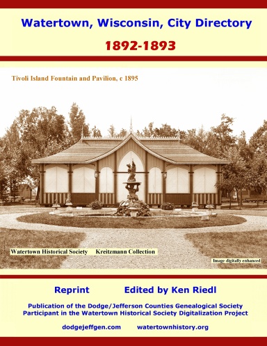 Watertown, Wisconsin, City Directory: 1892-1893