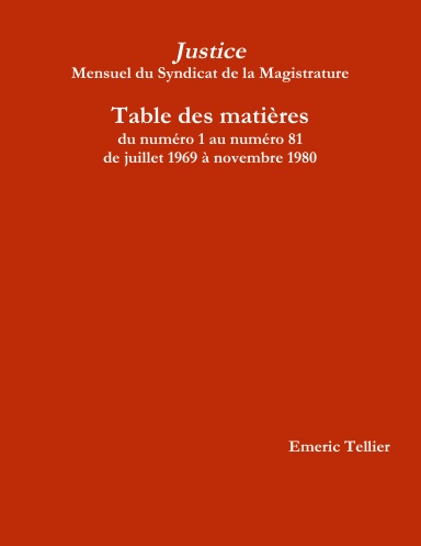 Justice. Mensuel du Syndicat de la Magistrature