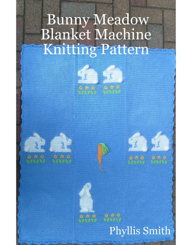 Bunny Meadow Blanket Machine Knitting Pattern