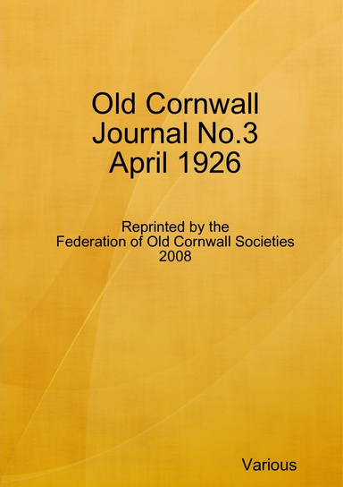 Old Cornwall Journal No.3