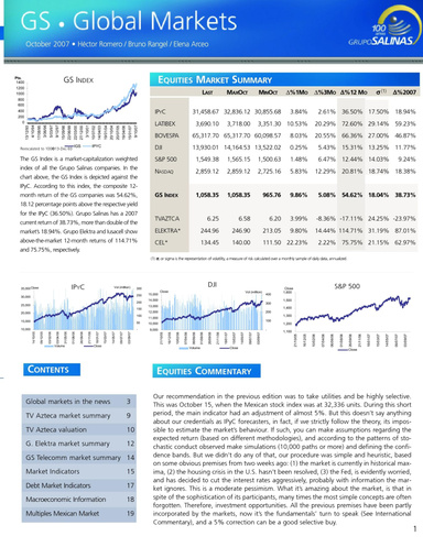 GS Global Markets Octubre 2007