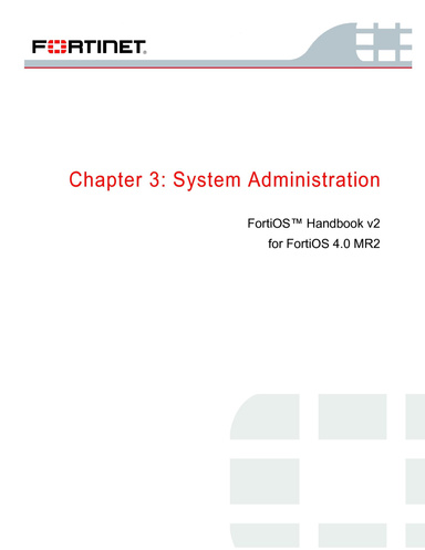 FortiOS Handbook V2, Chapter 3: System Administration