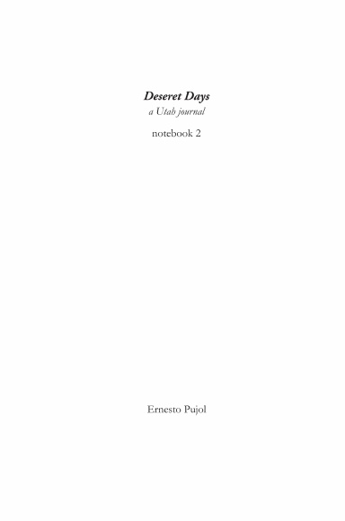 Deseret Days, a Utah journal, notebook 2