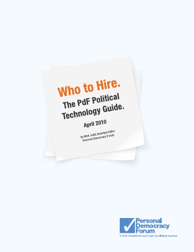 Who to Hire: The PdF Political Technology Guide