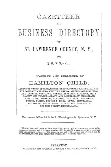 St. Lawrence County Gazetteer  1873-74