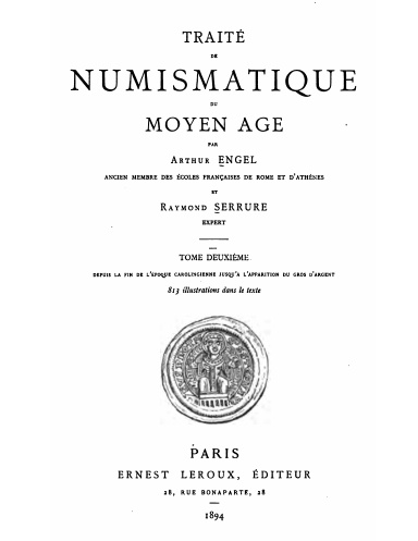 A. Engel & R. Serrure: Numismatique Moyen Age II