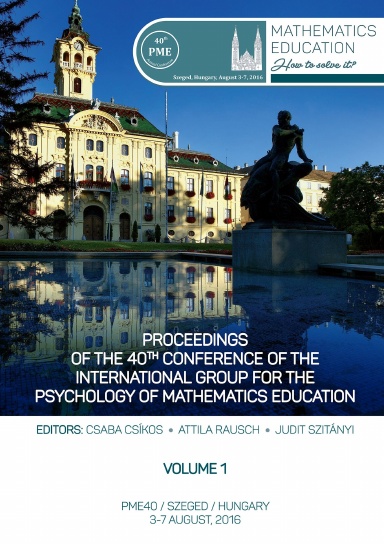 Proceedings of the 40th Conference of the International Group for the Psychology of Mathematics Education - Volume 1