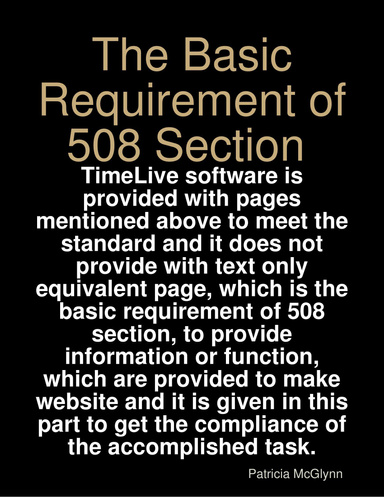 The Basic Requirement of 508 Section