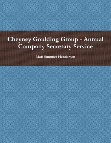 Cheyney Goulding Group - Annual Company Secretary Service