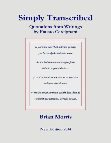 Simply Transcribed: Quotations from Writings by Fausto Cercignani