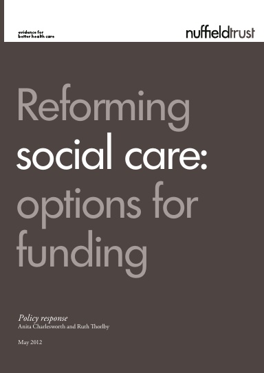 Reforming social care: options for funding