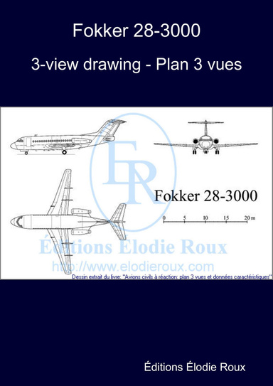 3-view drawing - Plan 3 vues - Fokker 28-3000