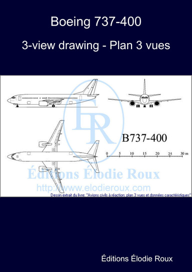 3-view drawing - Plan 3 vues - Boeing 737-400