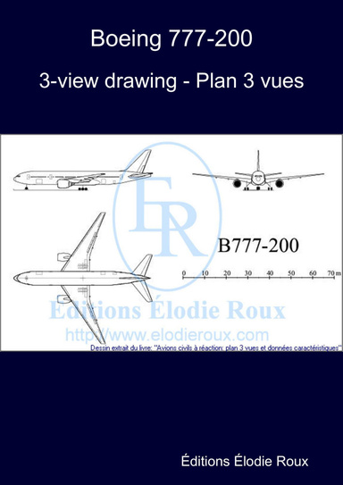 3-view drawing - Plan 3 vues - Boeing 777-200
