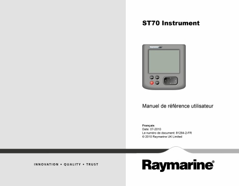 ST70 Instrument Manuel de référence utilisateur (81284-2) - Français (FR)