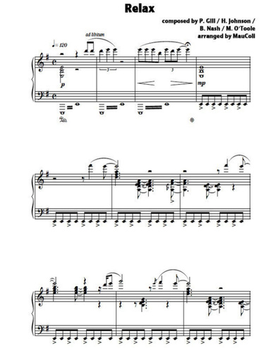 Relax (piano sheet music)