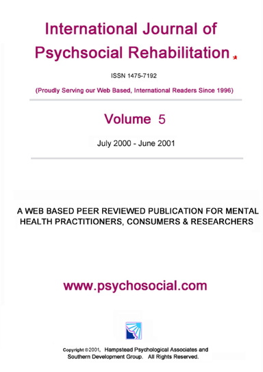 International Journal of Psychosocial Rehabilitation Vol. 5