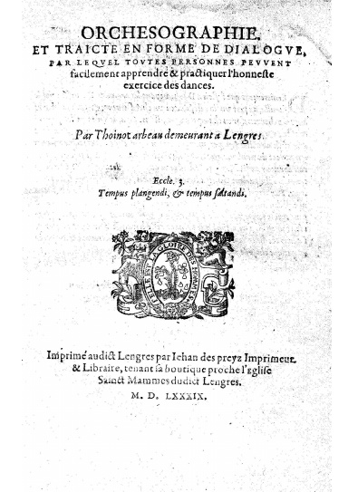 Orchesographie (facs. 1589)
