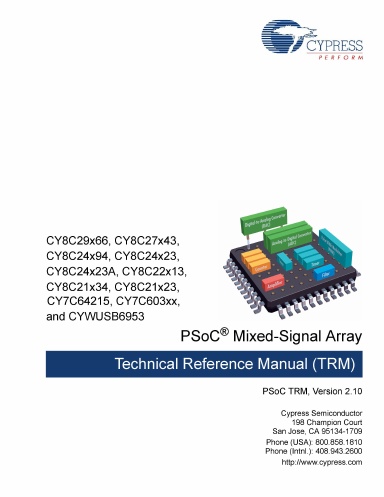 PSoC Technical Reference Manual